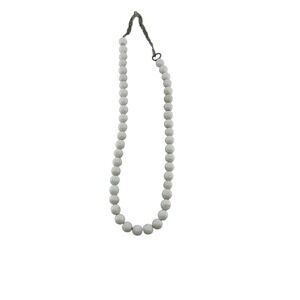 Vintage White Beaded Necklace Silver Tone Hook Closure 16 Inch